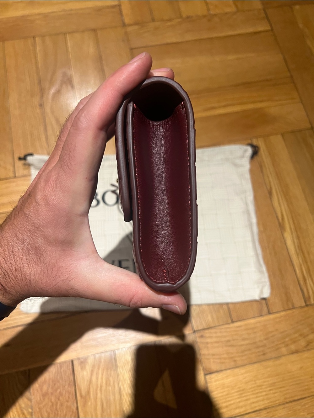 Bottega Veneta Intrecciato Andiamo Top Handle Clutch Barolo (red) Brand New - Picture 6 of 9